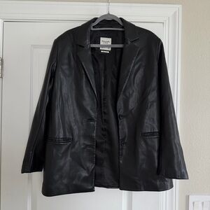 Abercrombie & Fitch Black Vegan Leather Outerwear